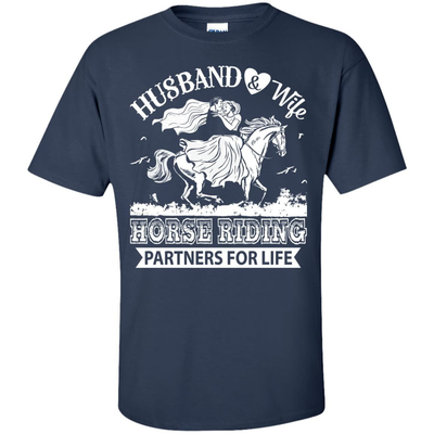 Husband And Wife Horse Riding Partners for life-T-Shirt & Hoodie-Classic T-Shirt-Navy