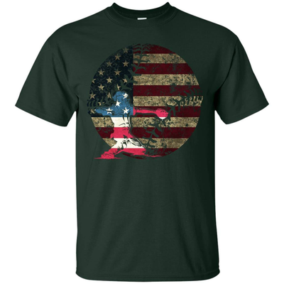 Catcher Baseball America Flag-T-Shirt & Hoodie-Classic T-Shirt-Forest Green