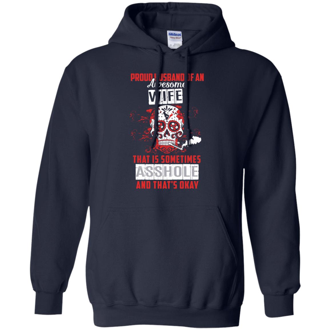 Proud Husband Of An Awesome Wife-T-Shirt & Hoodie-Pullover Hoodie-Navy