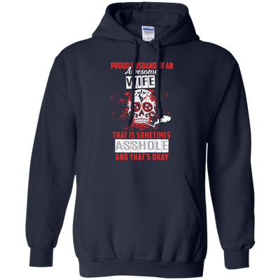 Proud Husband Of An Awesome Wife-T-Shirt & Hoodie-Pullover Hoodie-Navy
