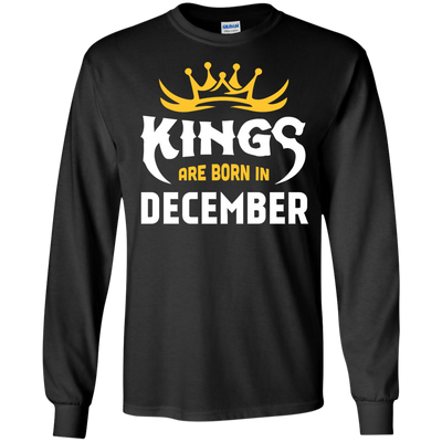 Kings Are Born In December-T-Shirt & Hoodie-Long Sleeve T-Shirt-Black