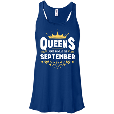 Queens Are Born In September-T-Shirt & Hoodie-Women's Flowy Racerback Tank-True Royal