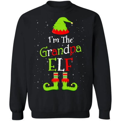I'm The Grandpa Elf Family Matching Funny Christmas Group Gift-T-Shirt & Sweatshirt-Crewneck Sweatshirt-Black