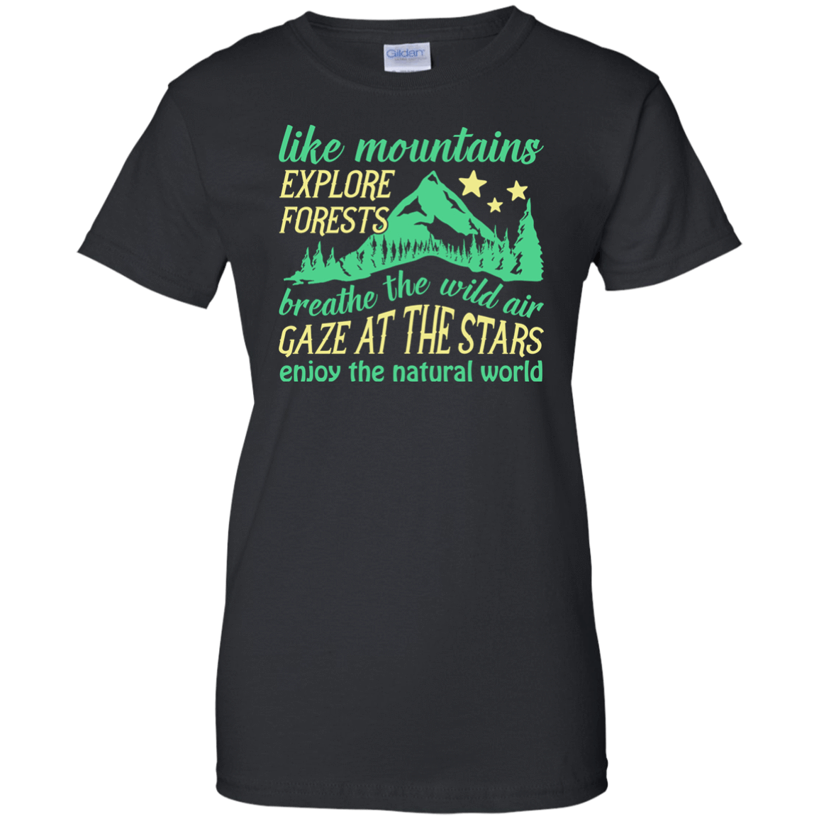 Like Mountains Explore Forests Breathe The Wild Air-T-Shirt & Hoodie-Women's T-Shirt-Black