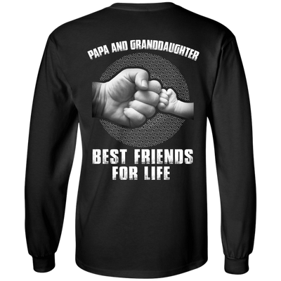 Papa And Granddaughter Best Friends For Life-T-Shirt & Hoodie-Long Sleeve T-Shirt-Black