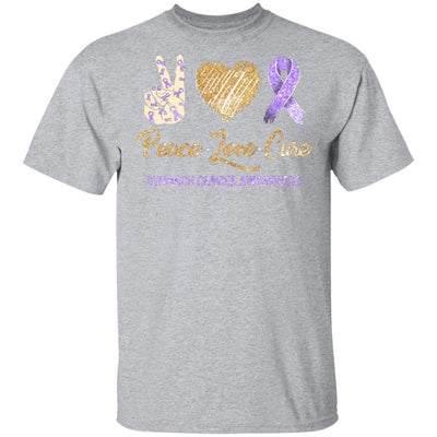 Peace Love Cure Stomach Cancer Awareness-T-Shirt & Hoodie-Classic T-Shirt-Sport Grey