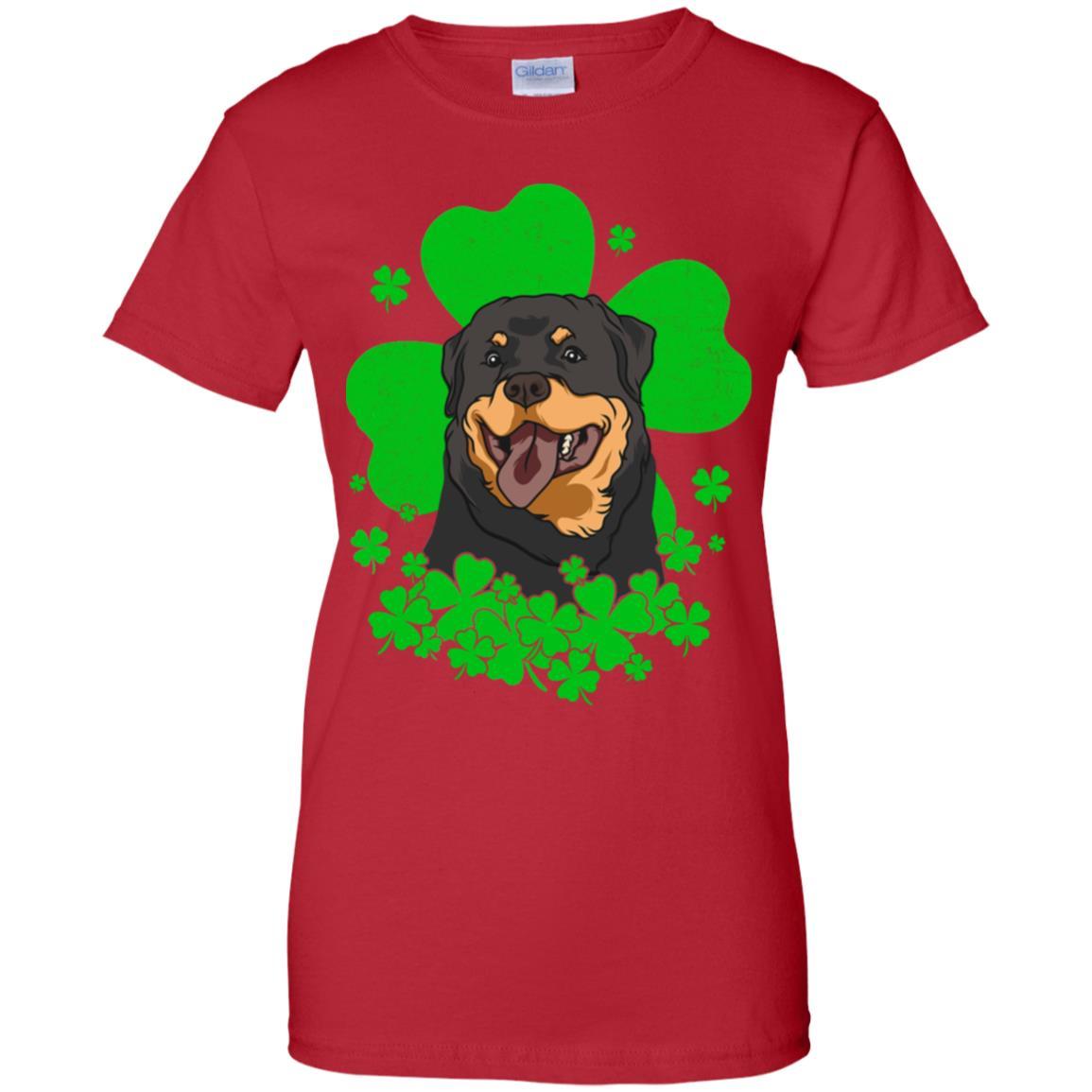 Rottweiler St. Patrick's Day Clovers-T-Shirt & Hoodie-Women's T-Shirt-Red