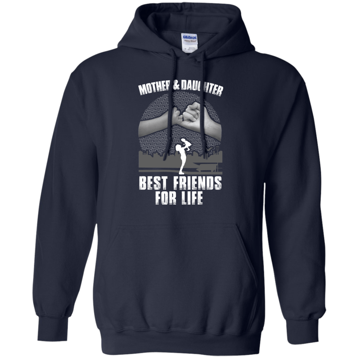 Mother and Daughter Best Friends For Life-T-Shirt & Hoodie-Pullover Hoodie-Navy