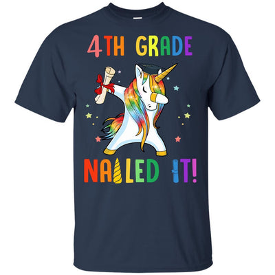 Dabbing 4th Grade Unicorn Nailed It Graduation Class Of 2021 Youth-Youth Shirt-Youth T-Shirt-Navy