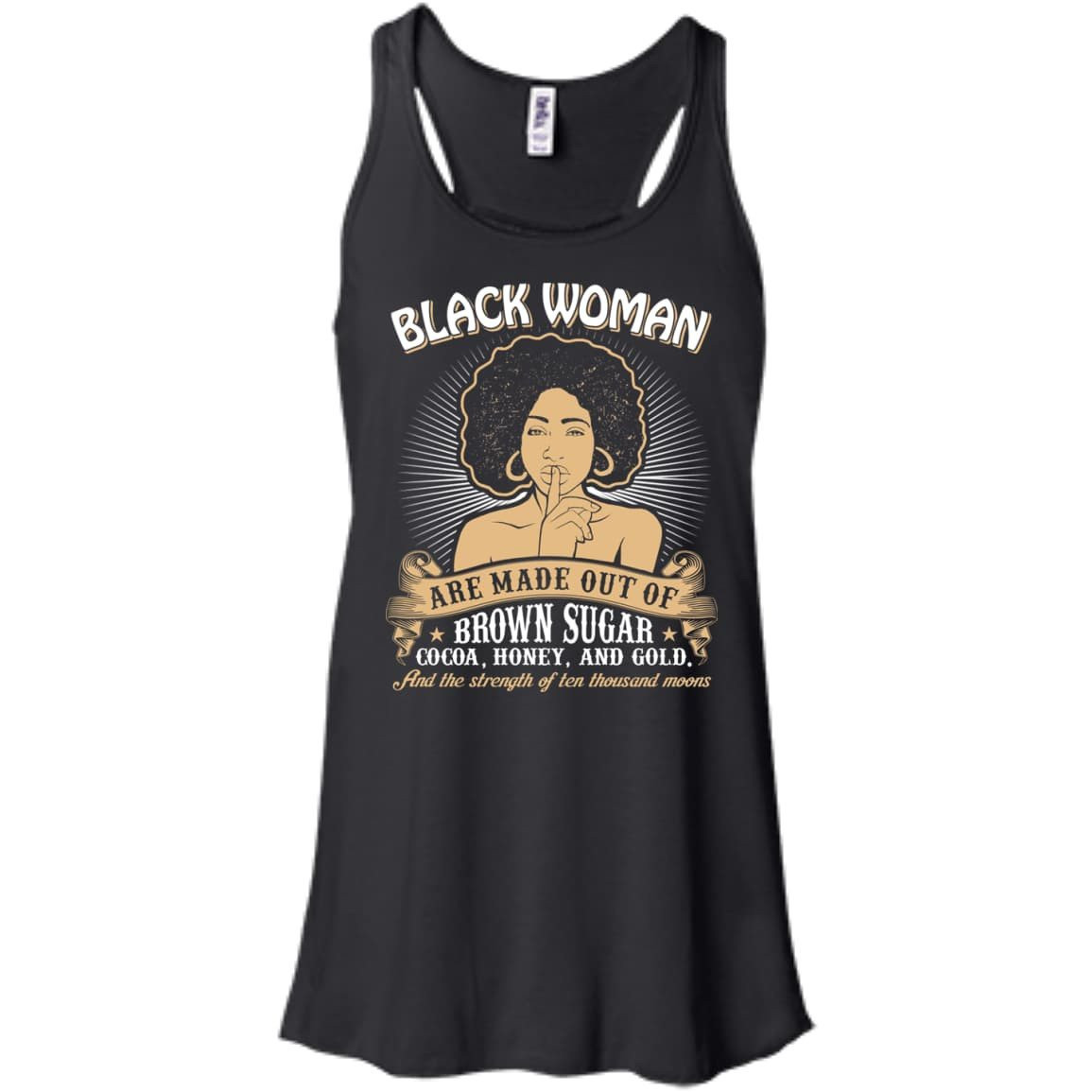 Black Girls Made Of-T-Shirt & Hoodie-Women's Flowy Racerback Tank-Black