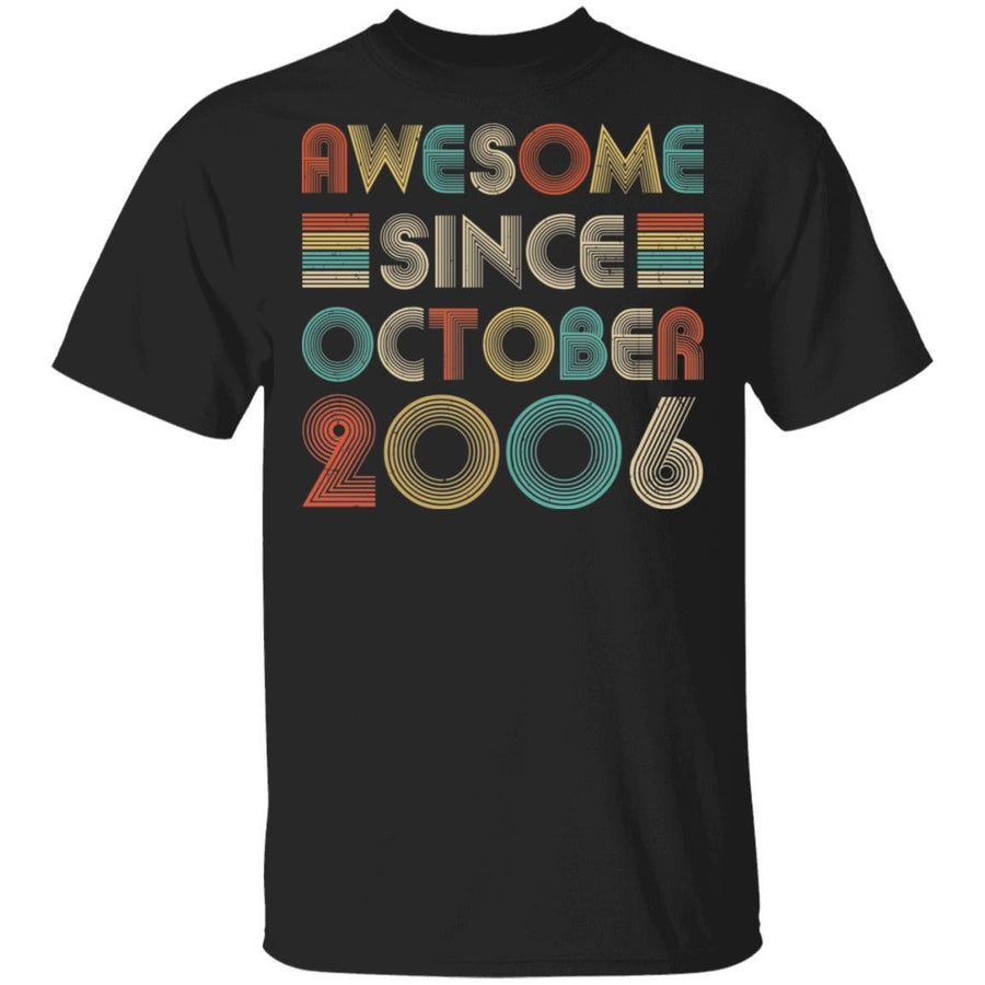 Awesome Since October 2006 Vintage 15th Birthday Gifts-T-Shirt & Hoodie-Classic T-Shirt-Black