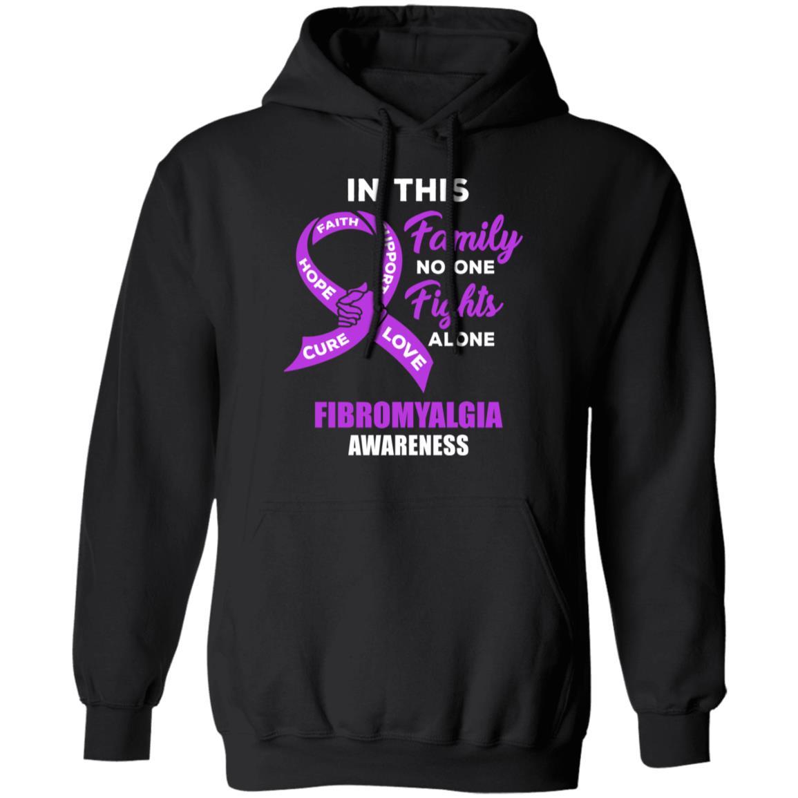 In This School No One Fights Fibromyalgia Awareness Alone-T-Shirt & Hoodie-Pullover Hoodie-Black