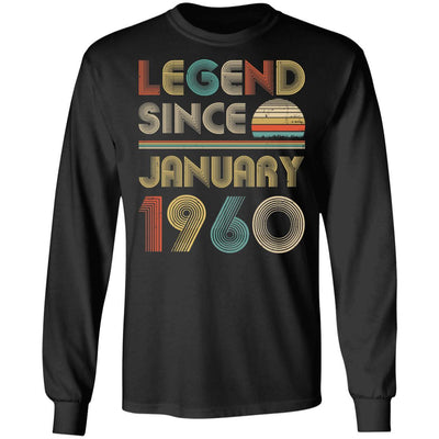Legend Since January 1960 Vintage 61th Birthday Gifts-T-Shirt & Hoodie-Long Sleeve T-Shirt-Black