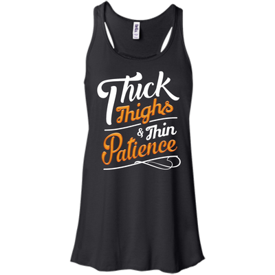 Thick Thighs Thin Patience-T-Shirt & Hoodie-Women's Flowy Racerback Tank-Black