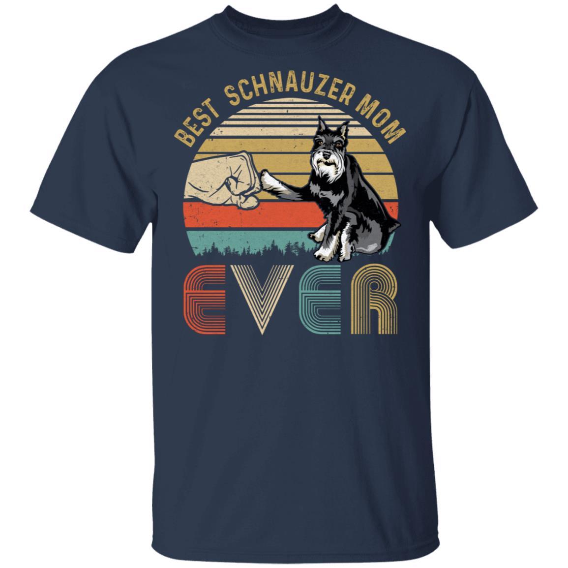 Vintage Best Schnauzer Mom Ever Bump Fit Funny Mom Gifts-T-Shirt & Hoodie-Classic T-Shirt-Navy
