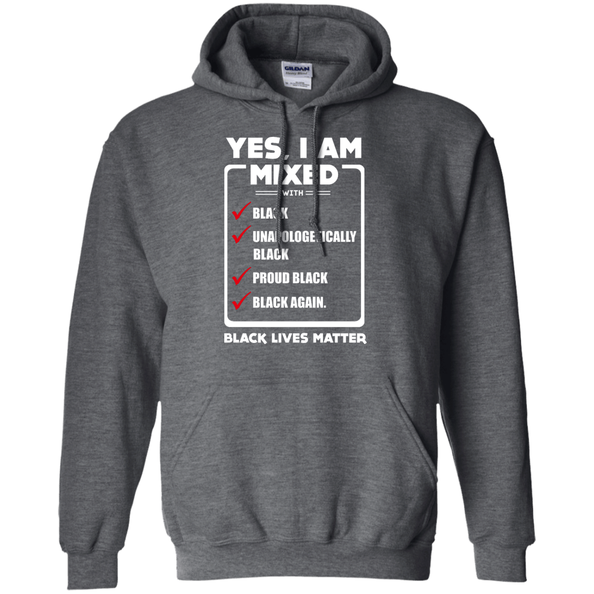 Yes, I Am Mixed Shirt, I'm mixed with Black-T-Shirt & Hoodie-Pullover Hoodie-Dark Heather