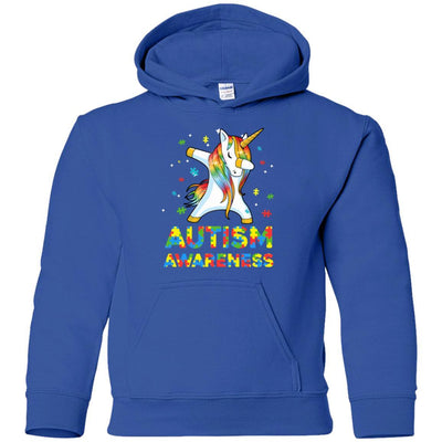 Dabbing Unicorn Puzzle Autism Awareness For Girls Youth-Youth Shirt-Youth Pullover Hoodie-Royal