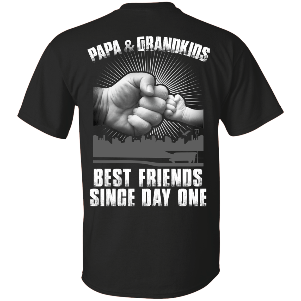 Papa And Grandkids Best Friends Single Day One-T-Shirt & Hoodie-Classic T-Shirt-Black