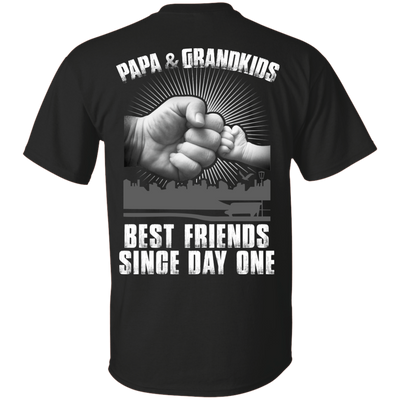 Papa And Grandkids Best Friends Single Day One-T-Shirt & Hoodie-Classic T-Shirt-Black