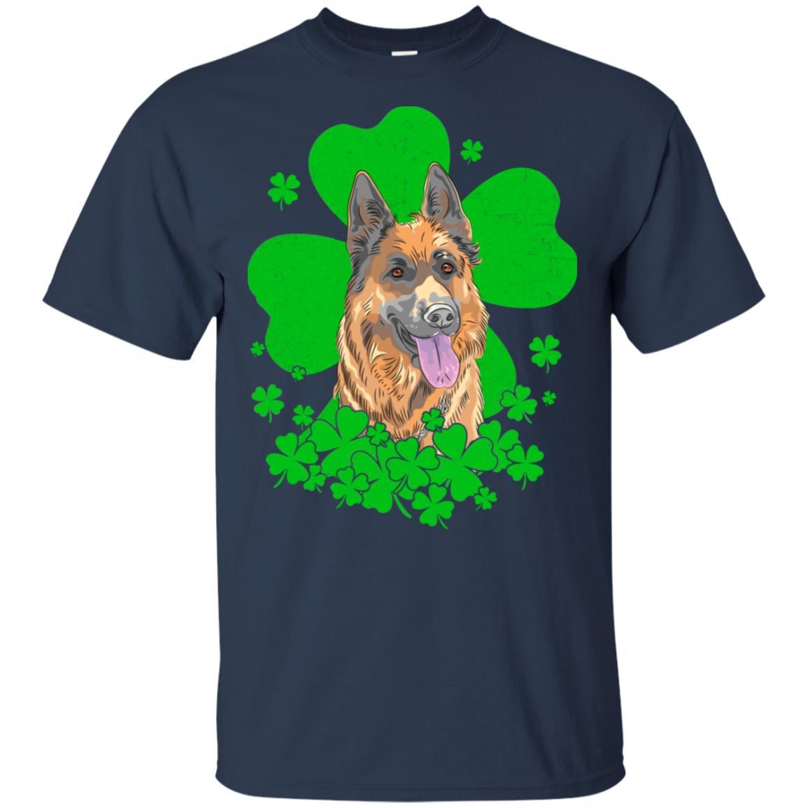 German Shepherd St. Patrick's Day Clovers-T-Shirt & Hoodie-Classic T-Shirt-Navy