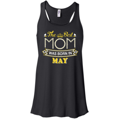 The Best Mom Was Born In May-T-Shirt & Hoodie-Women's Flowy Racerback Tank-Black