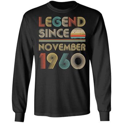 Legend Since November 1960 Vintage 61th Birthday Gifts-T-Shirt & Hoodie-Long Sleeve T-Shirt-Black
