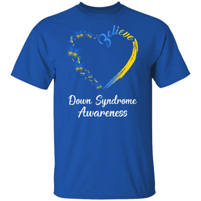 Butterfly Believe Down Syndrome Awareness Ribbon Gifts-T-Shirt & Hoodie-Classic T-Shirt-Royal