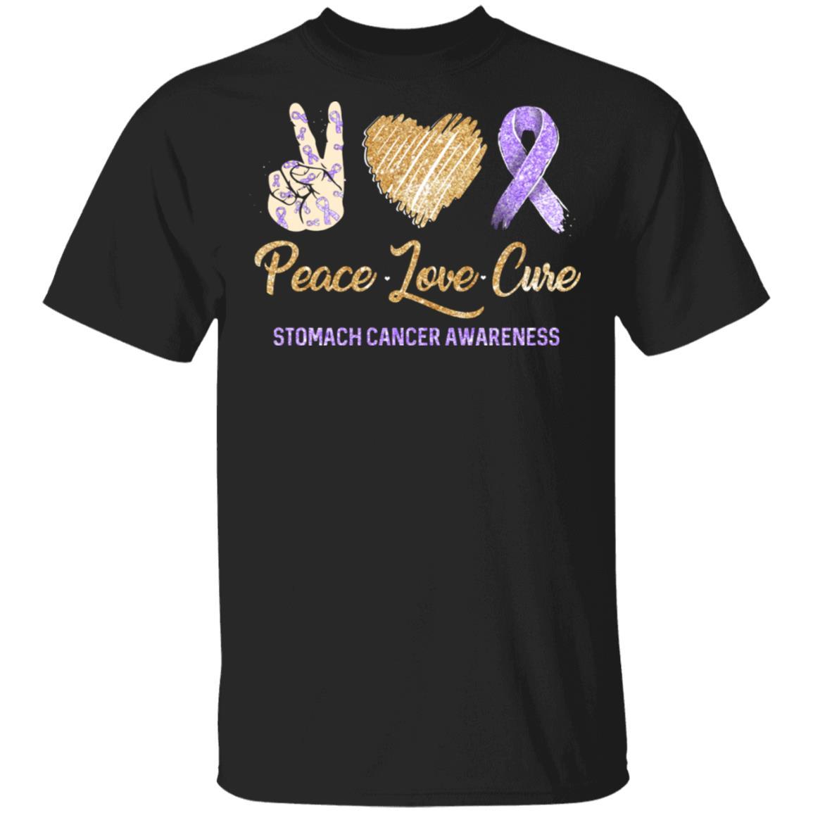 Peace Love Cure Stomach Cancer Awareness-T-Shirt & Hoodie-Classic T-Shirt-Black