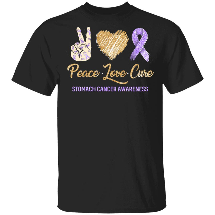 Peace Love Cure Stomach Cancer Awareness-T-Shirt & Hoodie-Classic T-Shirt-Black