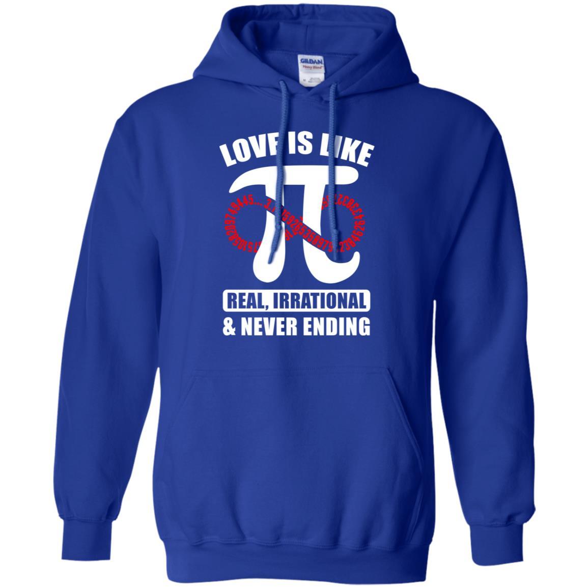 Love Is Like Pi Math 3.14 Pi Day Gift-T-Shirt & Hoodie-Pullover Hoodie-Royal