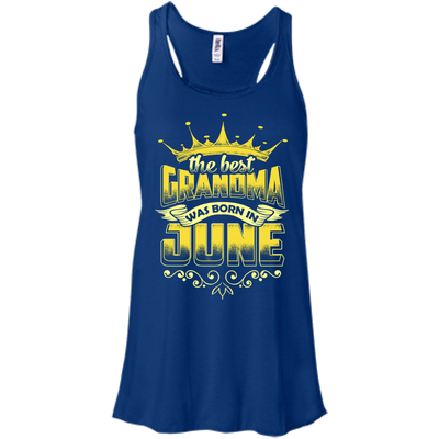 The Best Grandma Was Born In June-T-Shirt & Hoodie-Women's Flowy Racerback Tank-True Royal