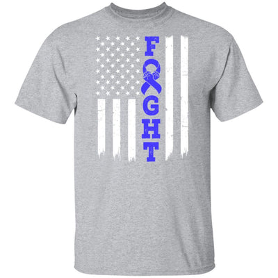 Prostate Colon Cancer Awareness American Flag Distressed-T-Shirt & Hoodie-Classic T-Shirt-Sport Grey