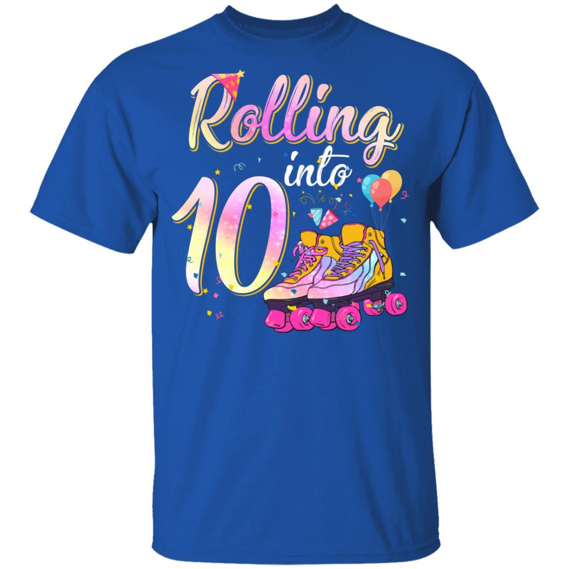 10 Years Old Birthday Girls Roller Skates 80's 10th Birthday Youth-Youth Shirt-Youth T-Shirt-Royal