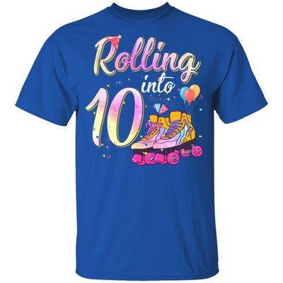 10 Years Old Birthday Girls Roller Skates 80's 10th Birthday Youth-Youth Shirt-Youth T-Shirt-Royal