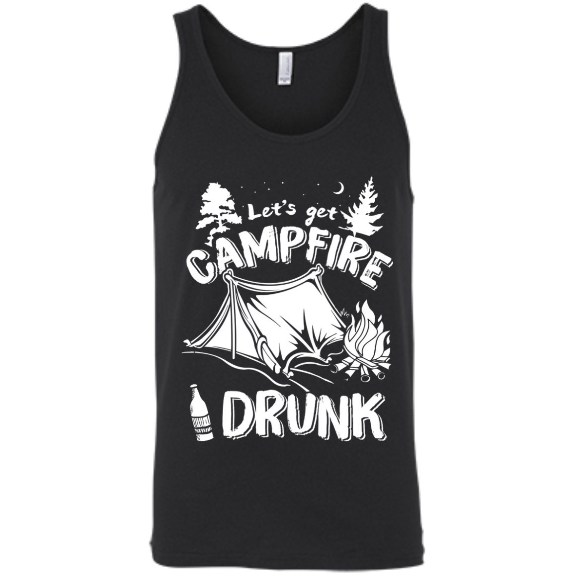 Let's Get Campfire Drunk-T-Shirt & Hoodie-Unisex Tank-Black