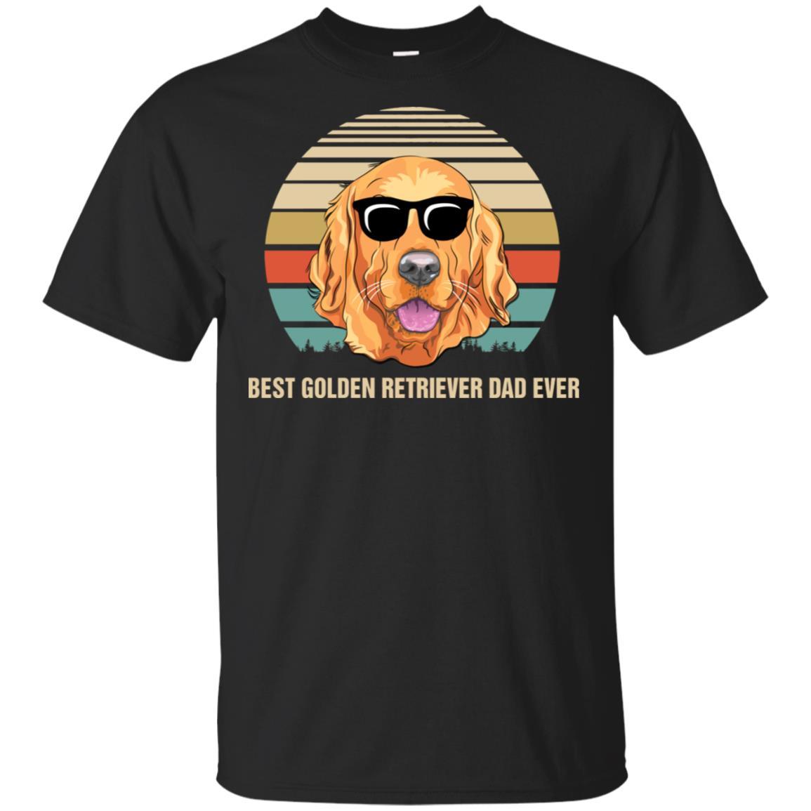 Vintage Golden Retriever Dad Gifts Best Golden Retriever Dad Ever-T-Shirt & Hoodie-Classic T-Shirt-Black