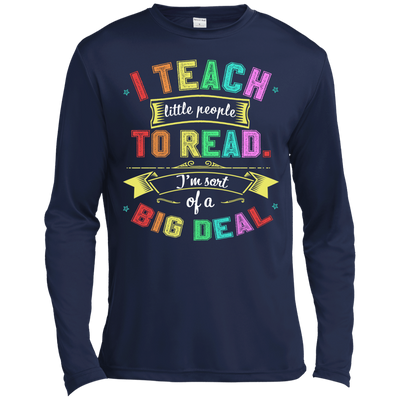 I Teach Little People To Read-T-Shirt & Hoodie-Long Sleeve T-Shirt-Navy