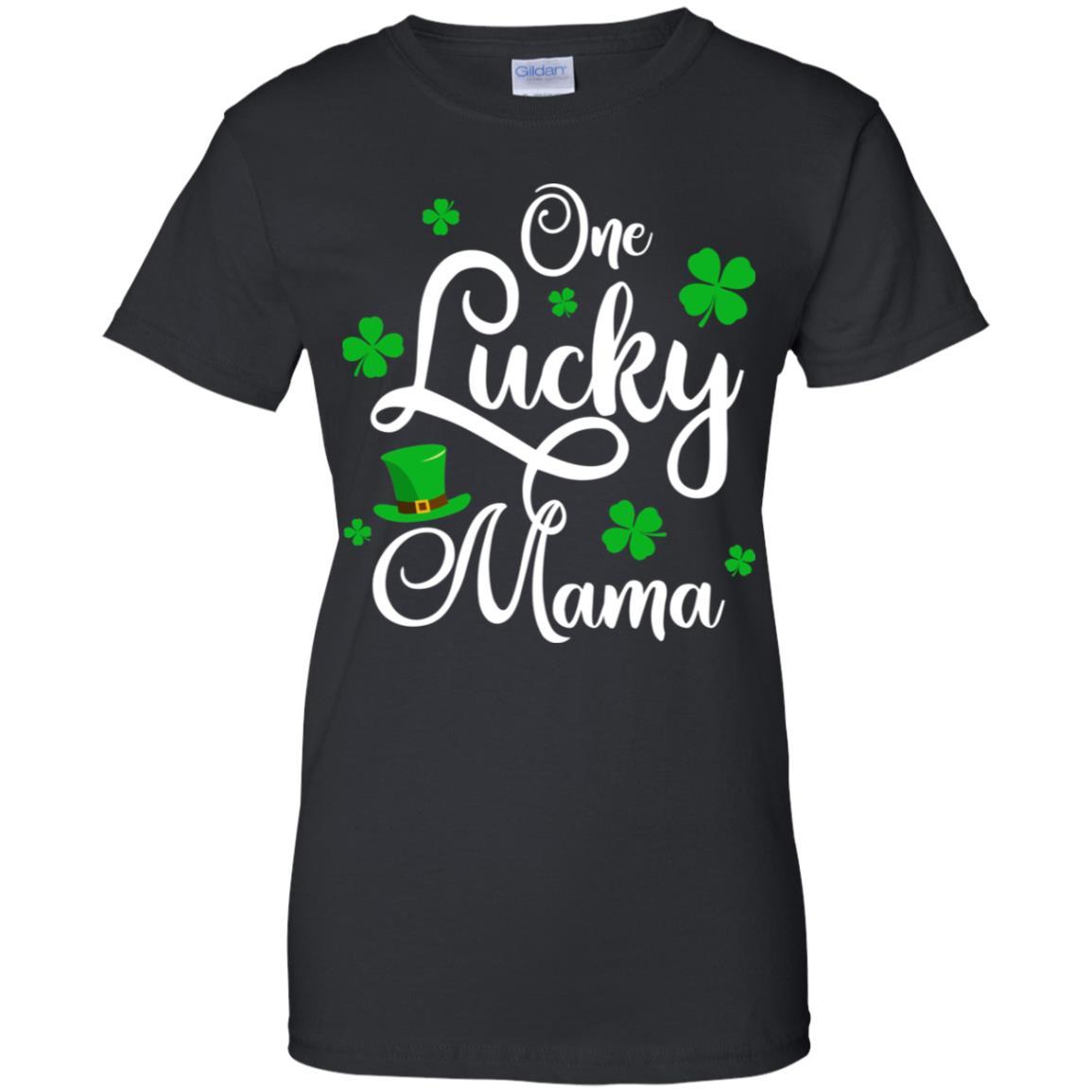 One Lucky Mama St Patricks Day For Mom-T-Shirt & Hoodie-Women's T-Shirt-Black