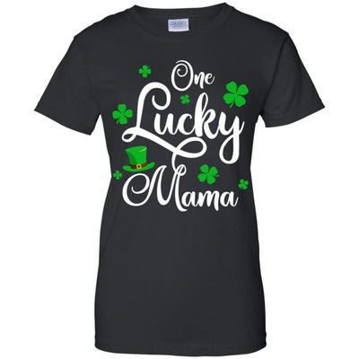 One Lucky Mama St Patricks Day For Mom-T-Shirt & Hoodie-Women's T-Shirt-Black
