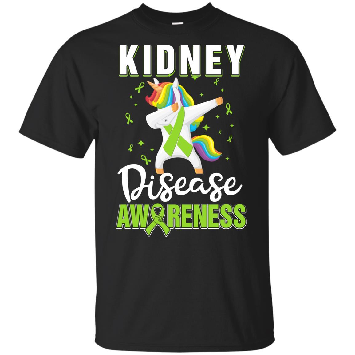 Inspirational Kidney Disease Awareness Unicorn Support Youth-Youth Shirt-Youth T-Shirt-Black