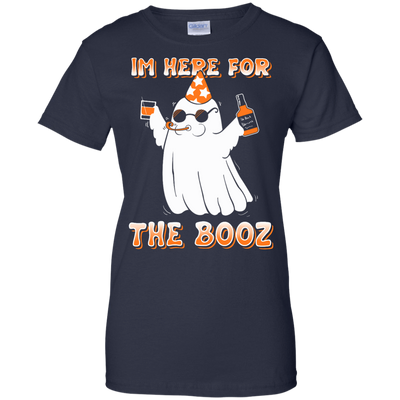 I'm Here For The Booz Halloween-T-Shirt & Hoodie-Women's T-Shirt-Navy