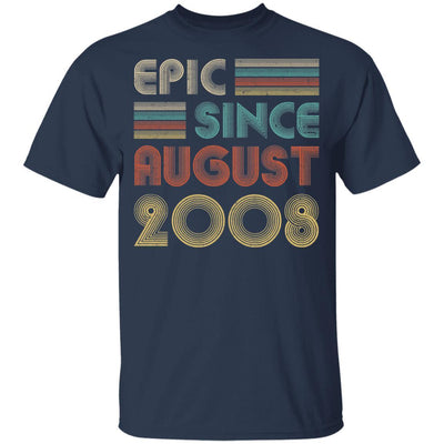 Epic Since August 2008 Vintage 13th Birthday Gifts Youth-Youth Shirt-Youth T-Shirt-Navy