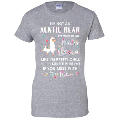 Aunt Niece Im Not Auntie Bear Im More Of Auntie Llama-T-Shirt & Hoodie-Women's T-Shirt-Sport Grey