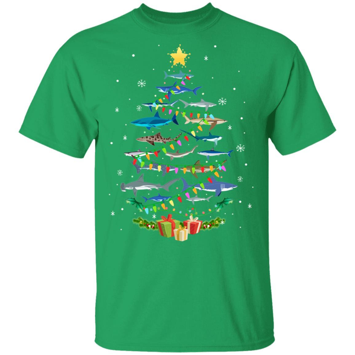 Shark Christmas Tree Shark Lovers Gifts Men Women Kids-T-Shirt & Sweatshirt-Classic T-Shirt-Irish Green
