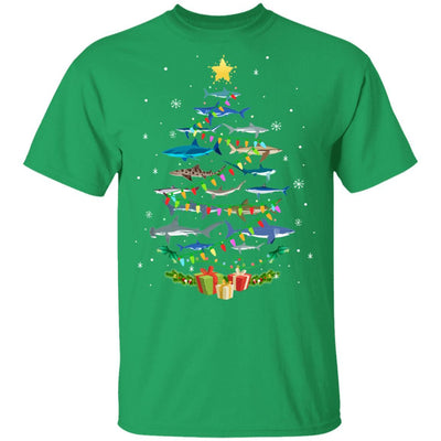 Shark Christmas Tree Shark Lovers Gifts Men Women Kids-T-Shirt & Sweatshirt-Classic T-Shirt-Irish Green