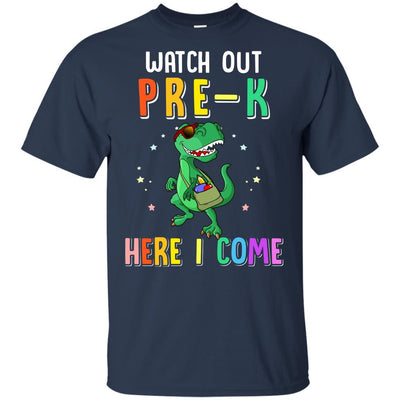 Pre-K Here I Come Dinosaur Back To School Youth-Youth Shirt-Youth T-Shirt-Navy