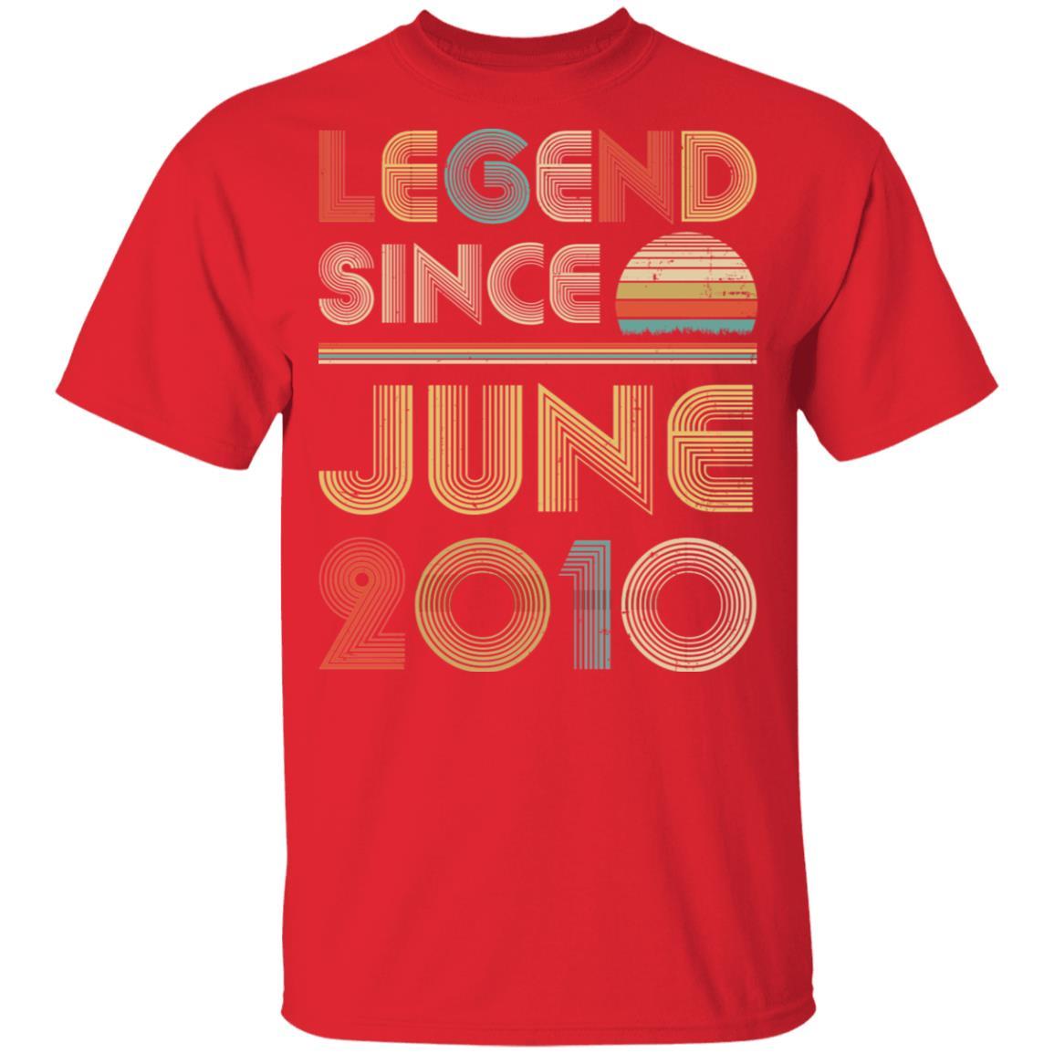 Legend Since June 2010 Vintage 11th Birthday Gifts Youth-Youth Shirt-Youth T-Shirt-Red