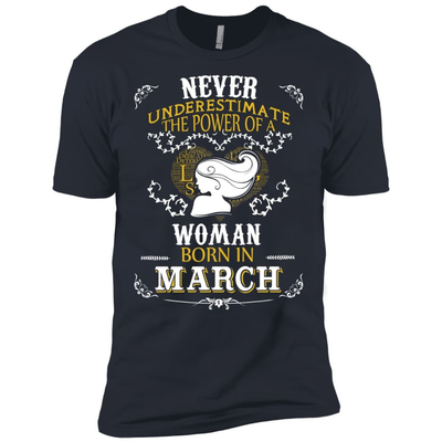 A Woman Born In MARCH-T-Shirt & Hoodie-Premium T-Shirt-Indigo
