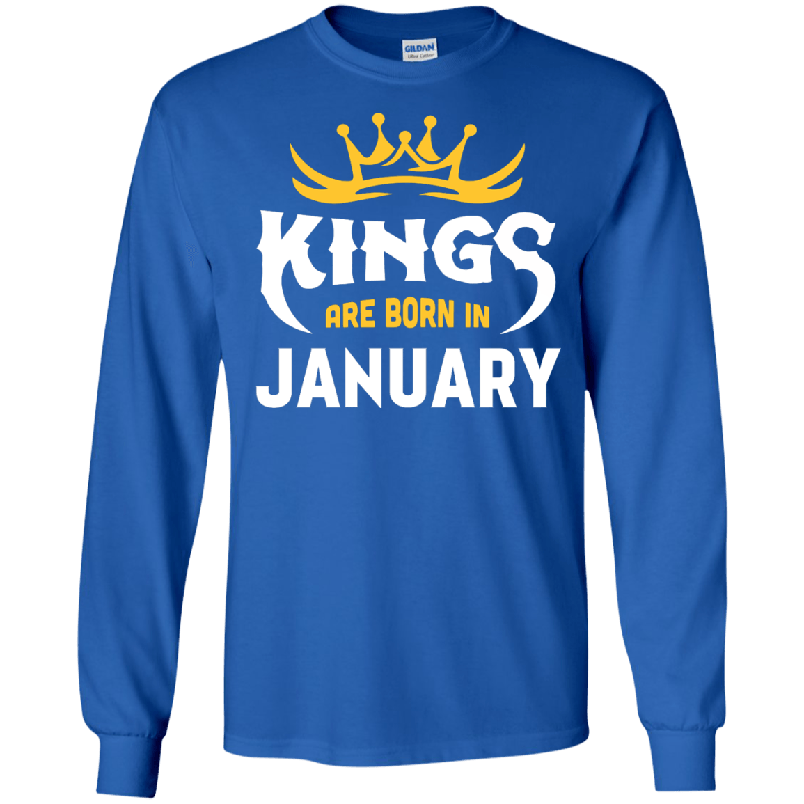 Kings Are Born In January-T-Shirt & Hoodie-Long Sleeve T-Shirt-Royal