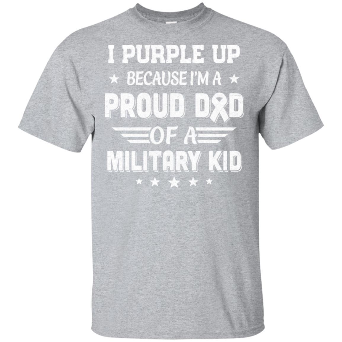 I Purple Up Proud Dad Of A Military Kid Child-T-Shirt & Hoodie-Classic T-Shirt-Sport Grey